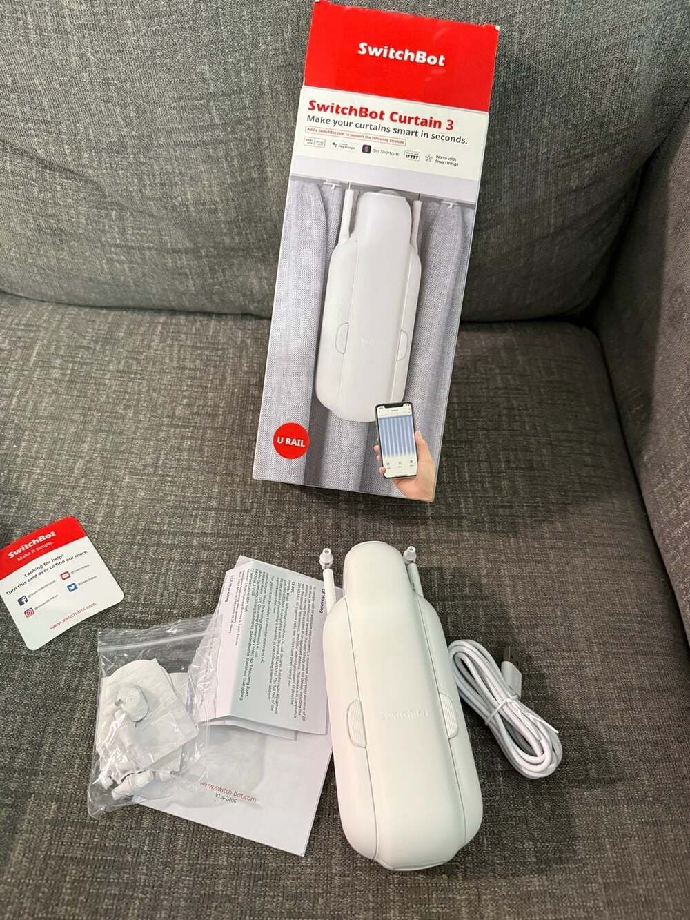 SwitchBot Curtain 3 Smart Curtain Opener - U Rail Version